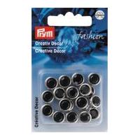 prym press on round diamante studs black