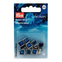 prym press on square metal studs blue