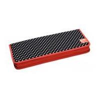 prym polka dot design knitting needle pins case black white red