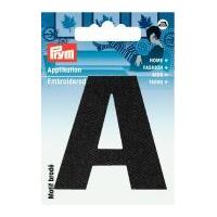 Prym Iron On Embroidered Letter Motif Applique Letter A - Black