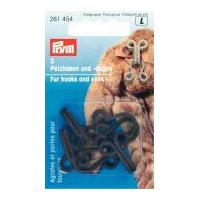 prym fur coat hook eye fasteners brown