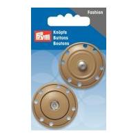 Prym Coloured Sew On Metal Snap Fasteners Beige