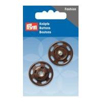 Prym Coloured Sew On Metal Snap Fasteners Brown