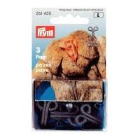 Prym Fur Coat Hook & Eye Fasteners Grey