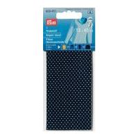 prym iron on dots repair sheet 12cm x 45cm blue white