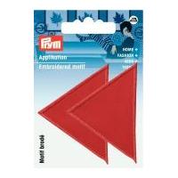 Prym Iron On Embroidered Triangular Motif Applique Large - Red