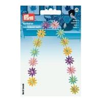 Prym Iron On Embroidered Motif Applique Multicoloured Flower Tendril