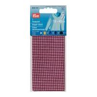 prym iron on checked repair sheet 12cm x 45cm red white