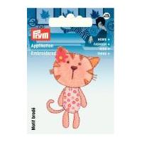 Prym Iron On Embroidered Motif Applique Pale Pink Cat