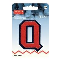 prym iron on embroidered alphabet letter motif applique red navy blue  ...