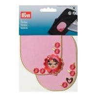 Prym Iron On Childrens Patch Motifs Pink Hearts Flowers Dolls Multicoloured