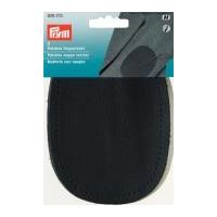 prym sew on nappa real leather elbow knee patches navy blue