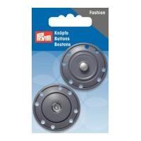 Prym Coloured Sew On Metal Snap Fasteners Grey