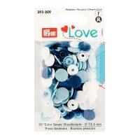 prym love colour press fasteners blue white light blue