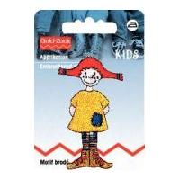 prym iron on embroidered motif applique pipi longstocking