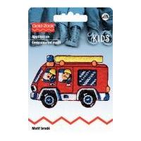 Prym Iron On Embroidered Motif Applique Cartoon Fire engine