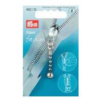 prym replacement zip fastener puller ballchain silver