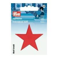 Prym Iron On Embroidered Star Motif Applique Red