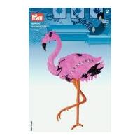 Prym Iron or Sew On Fabric Motif Applique Large Flamingo