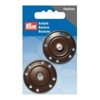 prym coloured sew on metal snap fasteners brown