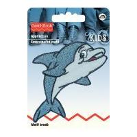 Prym Iron On Embroidered Motif Applique Happy Dolphin