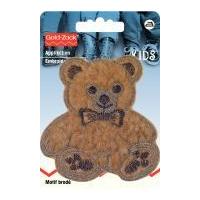 Prym Iron On Embroidered Motif Applique Large Fleece Teddy Brown
