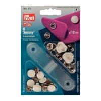 prym jersey cap press fasteners white