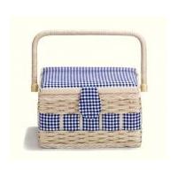 prym medium sewing basket 25cm x 17cm x 16cm blue cream