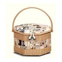 Prym Vintage Sewing Basket Large White, Beige & Cream