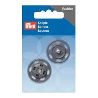 Prym Coloured Sew On Metal Snap Fasteners Grey