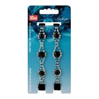 Prym Bra Straps Rhinestone Round Stones Black