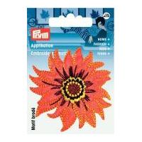 Prym Iron or Sew On Fabric Motif Applique Orange Flower