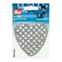 Prym Iron On Embroidered Motif Applique Glamour Heart Transfer