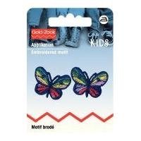 Prym Iron On Embroidered Motif Applique Multicoloured Butterflies