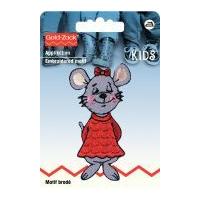 Prym Iron On Embroidered Motif Applique Red Mouse