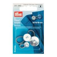 Prym Extender Flexi Buttons with Loop Silver