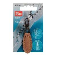 prym replacement imitation leather zip fastener puller beige