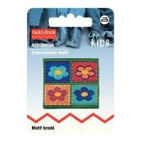 Prym Iron On Embroidered Motif Applique Four Flowers Patch