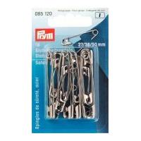 prym hardened metal safety pins silver