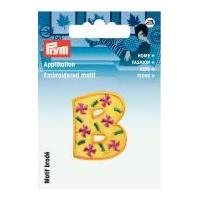 Prym Iron On Embroidered Kids Letter Motif Applique Letter B - Yellow & Multicoloured