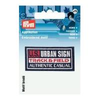 prym iron on embroidered label motif applique us urban sign