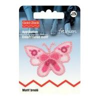 Prym Iron On Embroidered Motif Applique Small Rose Organza Butterfly