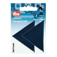 Prym Iron On Embroidered Triangular Motif Applique Large - Dark Blue