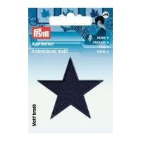 Prym Iron On Embroidered Star Motif Applique Dark Blue
