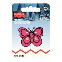 Prym Iron On Embroidered Motif Applique Pink Butterfly