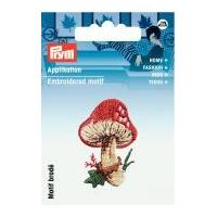 prym iron on embroidered motif applique toadstool