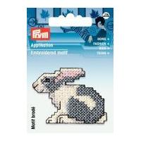 Prym Iron On Embroidered Motif Applique Embroidered Grey Hare