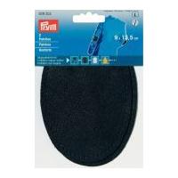 prym sew on imitation nappa leather elbow knee patches dark blue