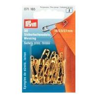 Prym Brass Metal Safety Pins with Coil Silver