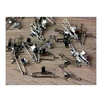 Prym Brass Metal Badge Pins with Cramps Silver